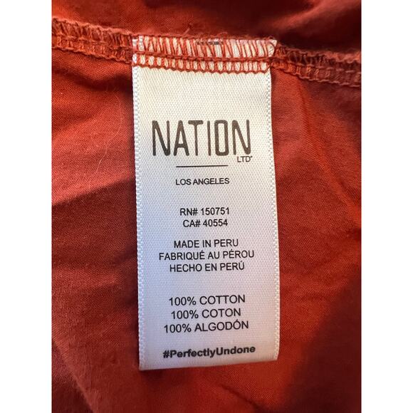 Nation LTD Everleigh Frilly Dress Midi Cayenne Orange Ruffle Sleeve Tiered XS - Picture 5 of 6